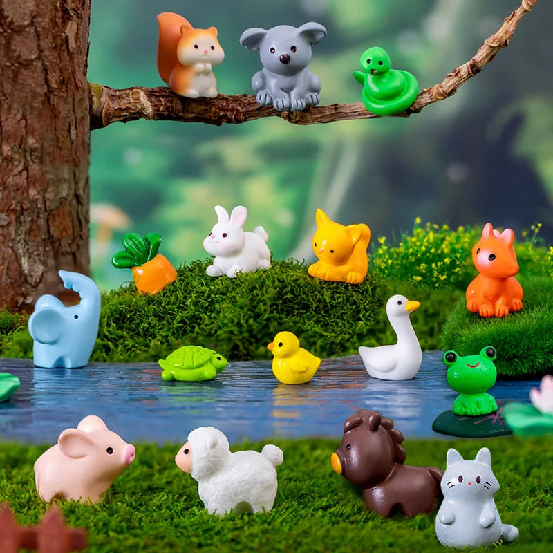 Christmas Easter Rabbit Pig Bear Sheep Frog Capybara Fox Cat Fish Bird Figurine Miniature Fairy Garden Decoration Accessories