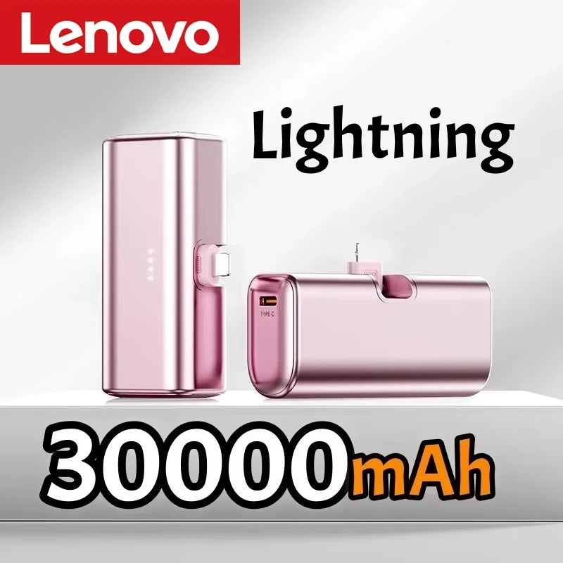 Lenovo 225W Fast Charging USB C Power Bank 500000mAh Mini Portable Charger for iPhone 15 16 Android Devices Travel Battery Pack