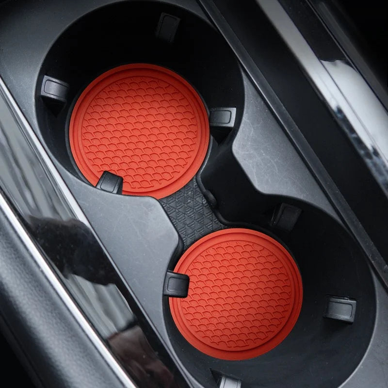 2pcs Car Auto Cup Holder Anti Slip Insert Coasters Pads Interior Accessories Universal Fits Perfectly For Most Cups