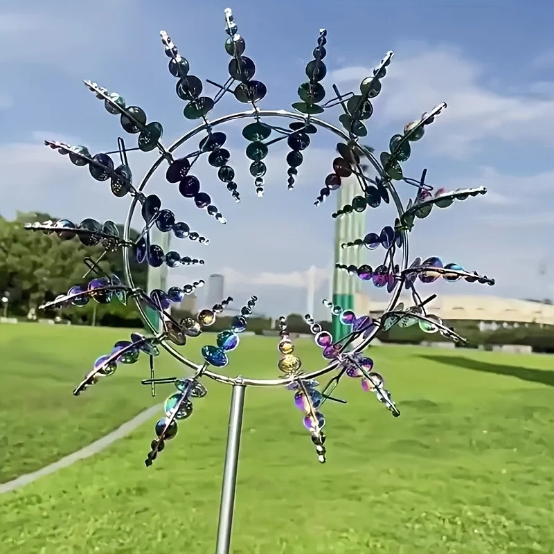1 Piece of Metal Powered Windmill - Outdoor Garden Decoration, No Battery Required, Creative Lawn Art Rotator