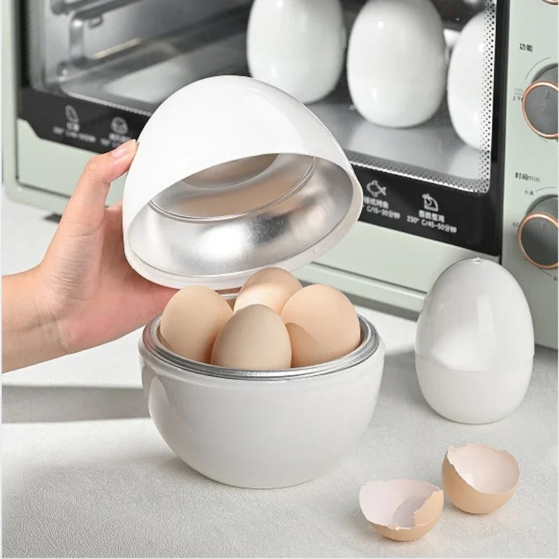 4-Egg Capacity Microwave Steamer Quick 5-Minute Cooking for Hard Or Soft Eggs Simple Fast Boiling Kitchen Tool