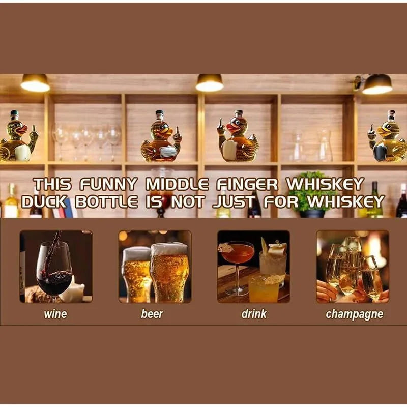Funny Middle Finger Animal Modeling Wine Bottle Whiskey Glass Decanter Bar Wine