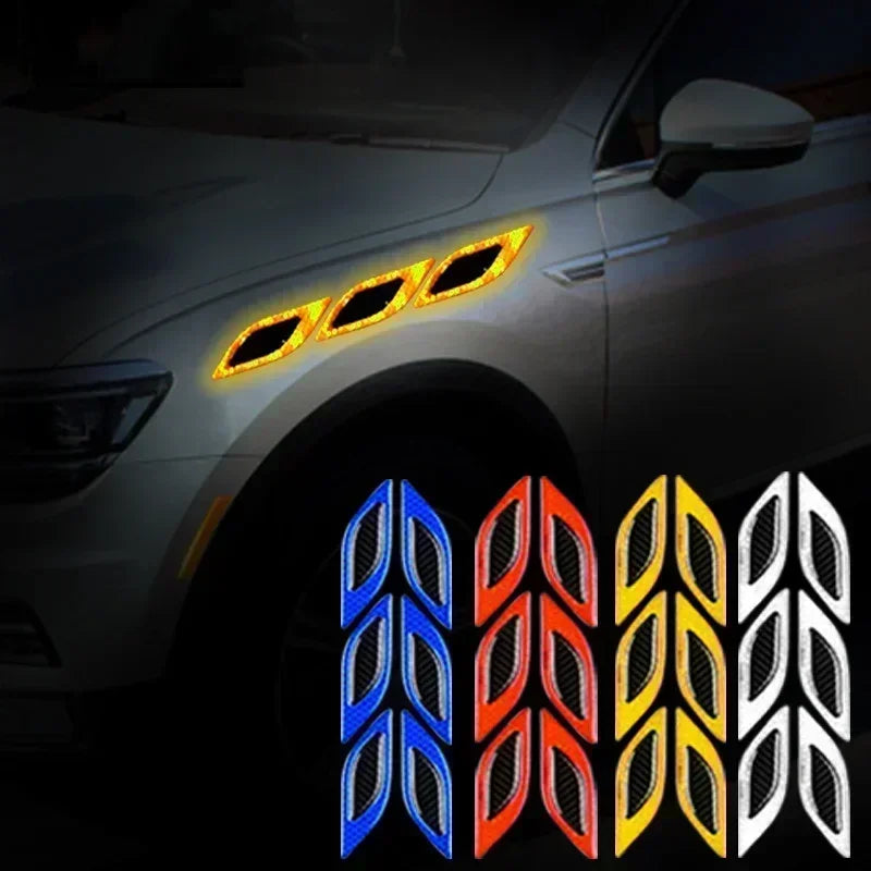 6pcs/set Reflective Strips Anti-Scratch Anticollision Car Stickers Auto Accessories Exterior Eflective Decals