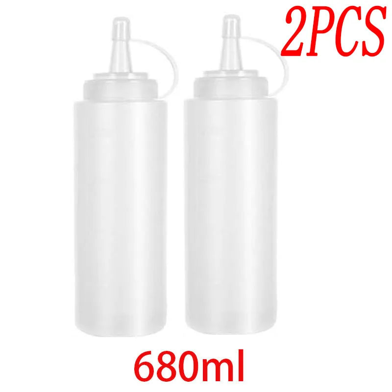 Large Squeeze Condiment Bottles with Nozzles Ketchup BBQ Sauces Olive Oil Bottle Dispenser Squeeze Sauce Bottle Kitchen Gadget