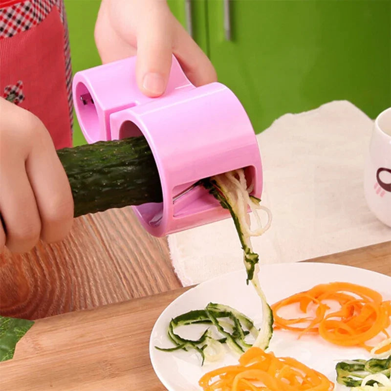 Double-head Spiral Slicer Grater Zucchini Noodle Pasta Spaghetti Maker Vegetable Cutter Peeler with Knife Sharpener Grindstone