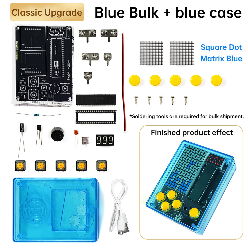 7 Pixel Game Console Kits Puzzle Pixel Game Console 51 Single-chip DIY Welding Practice Parts Electronic DIY Kit