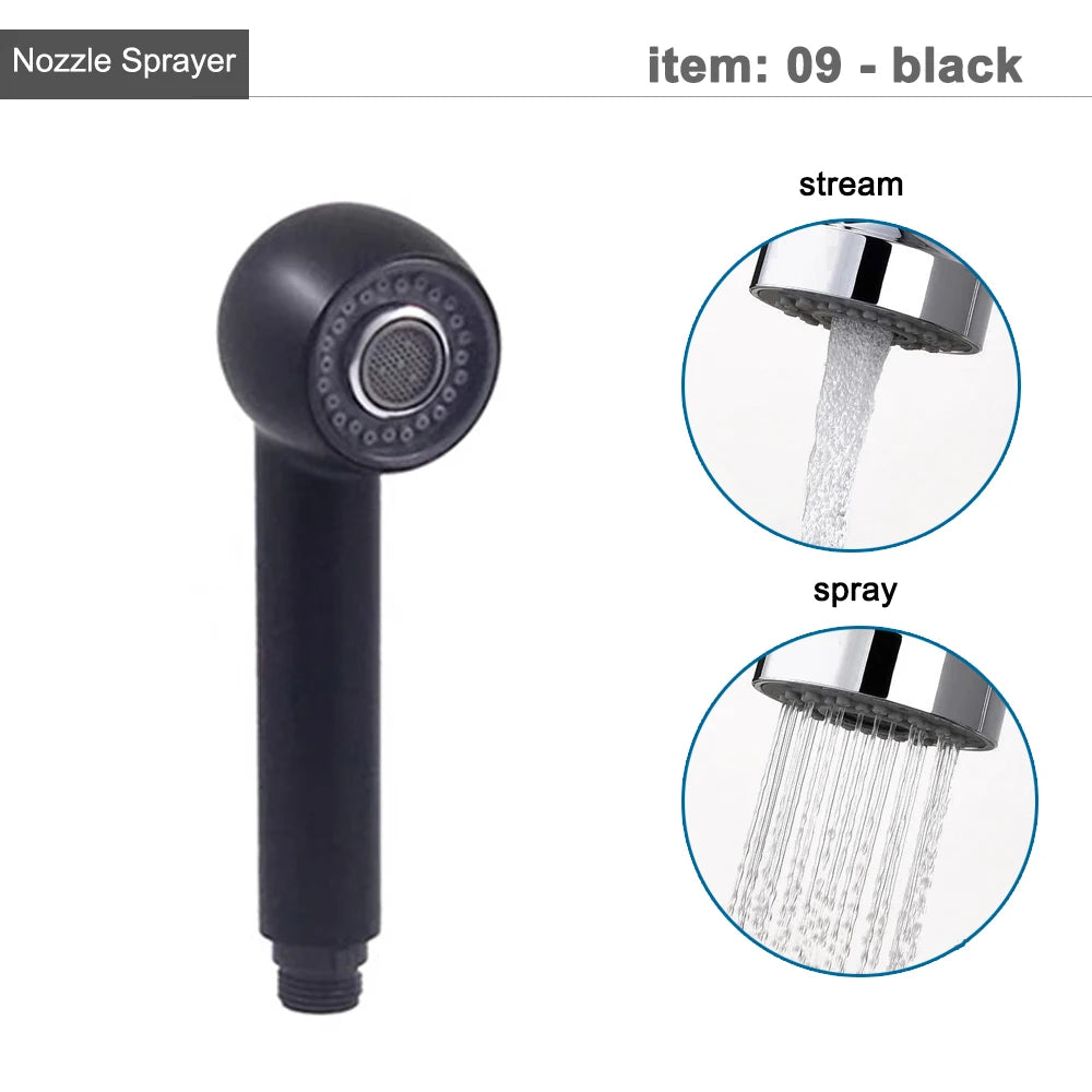 Kitchen Faucet Head Replacement Parts ABS Gold Black Nickle Chrome Tap Pull-out Shower Sprayer Nozzle Faucet Spouts Accessory