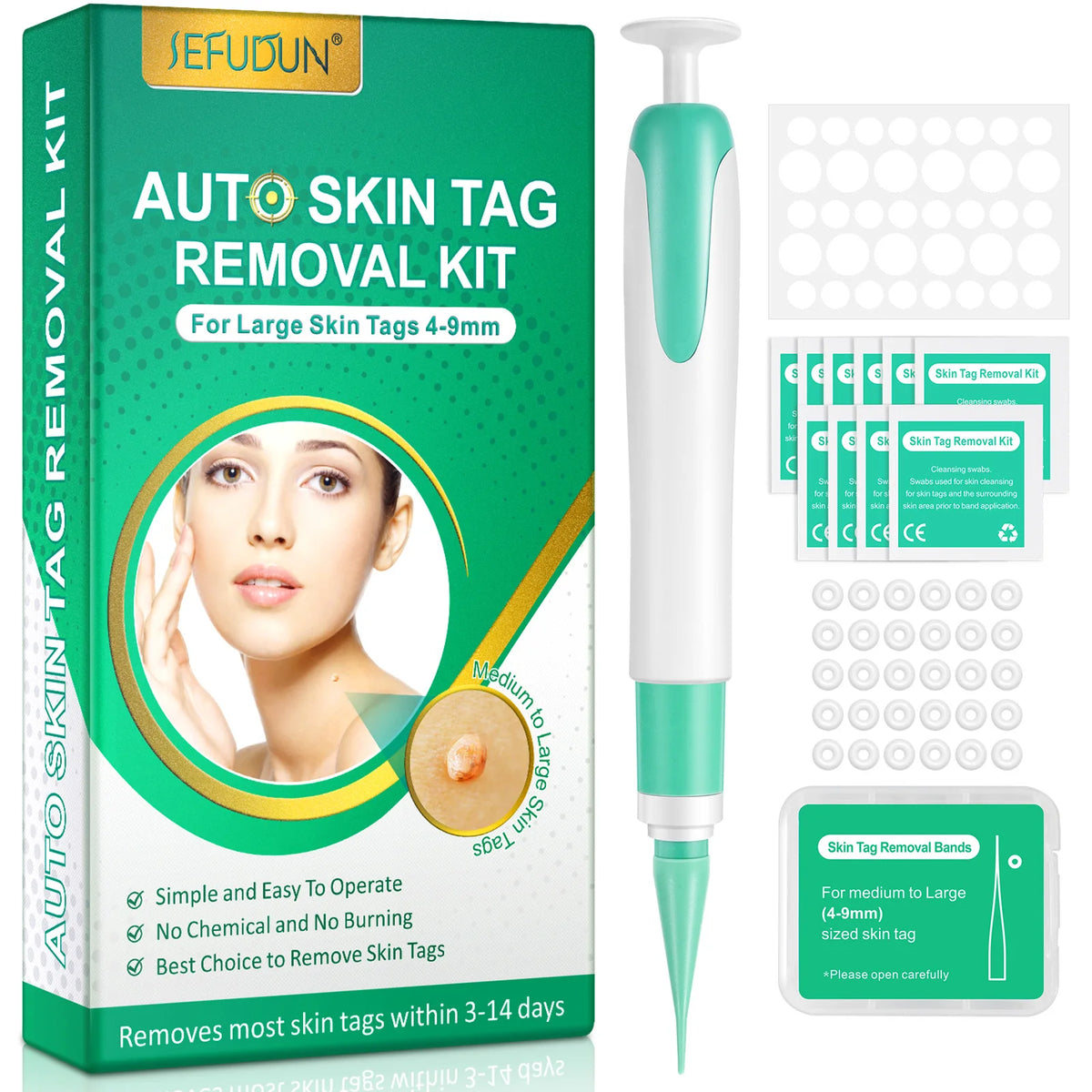 Auto Large Size Skin Tag Removal Tool Kit Painless Mole Wart Removal Pen Body Dot Treatments Remover Beauty Face Skin Care Tools