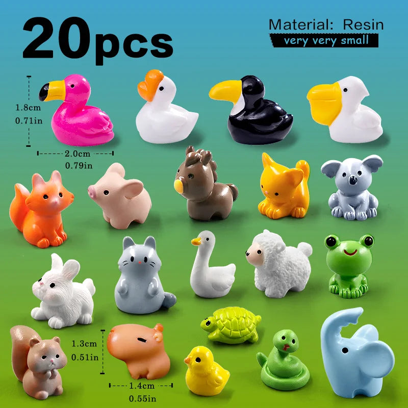 Christmas Easter Rabbit Pig Bear Sheep Frog Capybara Fox Cat Fish Bird Figurine Miniature Fairy Garden Decoration Accessories