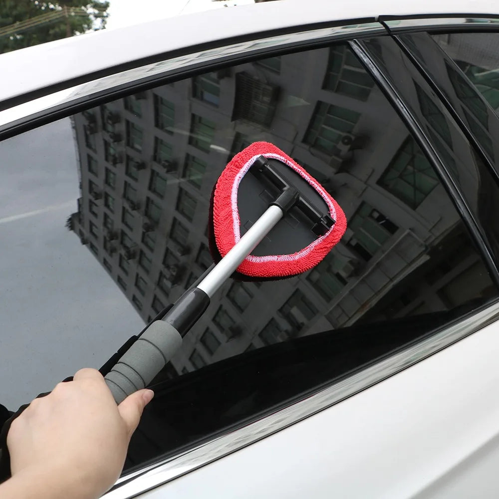 Car Windshield Cleaning Brush Microfiber Telescopic Window Glass Cleaner Car Window Cleaner Window Scraping Mist Eliminator