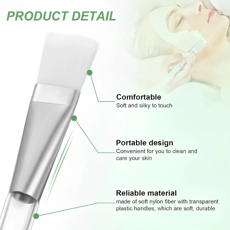 12pcs/set Facial Mask Brushes Soft bristle Transparent Crystal Rod Face Applicator Brush DIY Skincare Salon Spa Makeup Tools