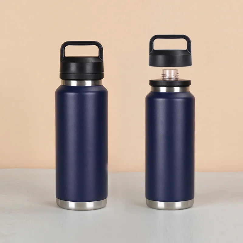 18/26/36oz 304 Stainless Steel Vacuum Flask, Large Capacity Insulated Water Bottle with Handle Lid 1pcs