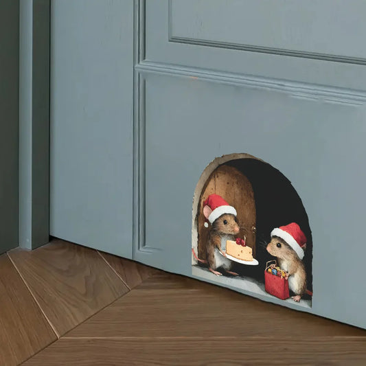 Cute Christmas Mouse Wall Stickers
