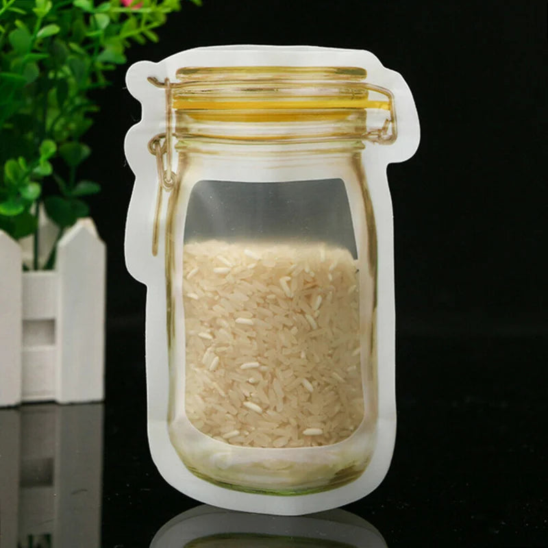 10/20/30/40/50Pcs Small Jar Spice Bags Leakproof Reusable Seal Fresh Food Storage Bags Nuts Candy Cookies Holder Zip Lock Bags