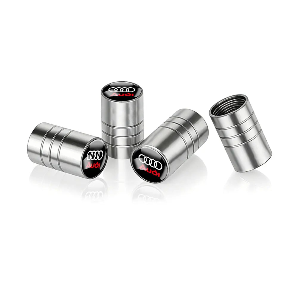 4pcs 3D Metal Car Wheel Tire Valve Air Stem Cap Covers for Audi A3 B5 B6 B7 B8 B9 8P 8V 8L A5 A4 C6 A6 RS Sline Q5 Q3 Q7 Quattro