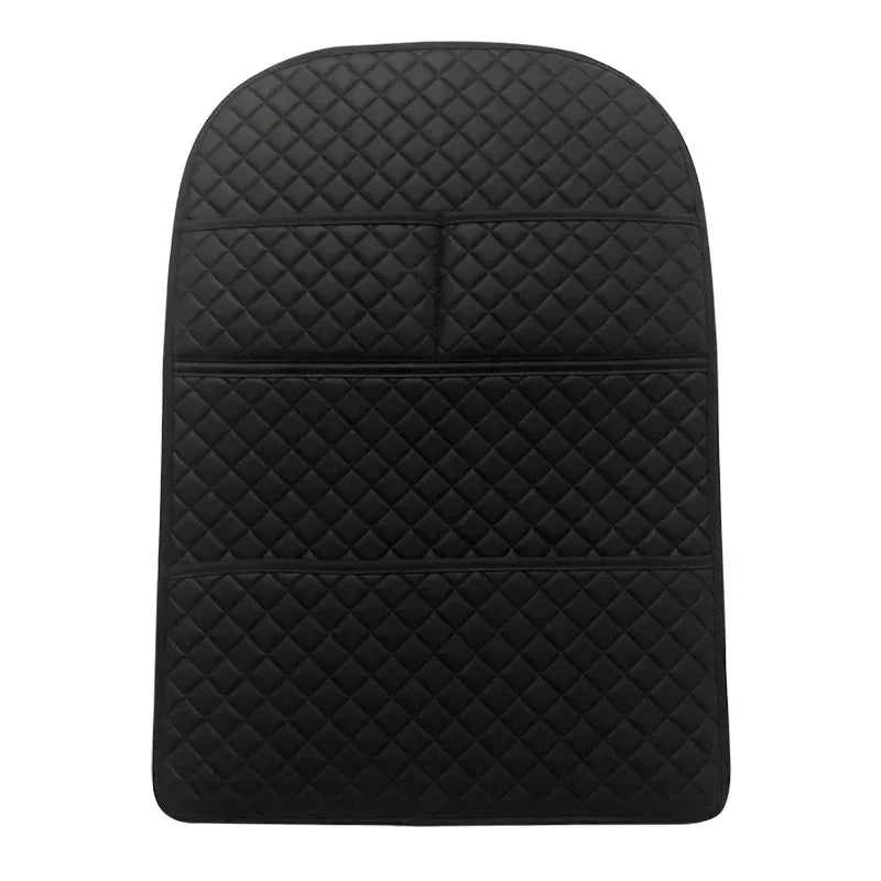 Car Seatback Protector Seat Back Protective Child Anti-Kick Mats Black Leather With Organizer Pocket Interior Accessories