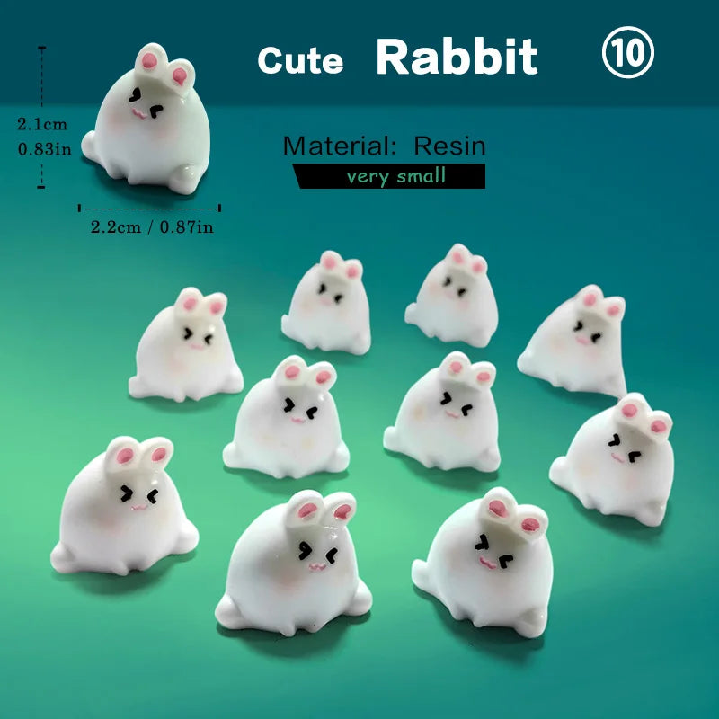 Christmas Easter Rabbit Pig Bear Sheep Frog Capybara Fox Cat Fish Bird Figurine Miniature Fairy Garden Decoration Accessories