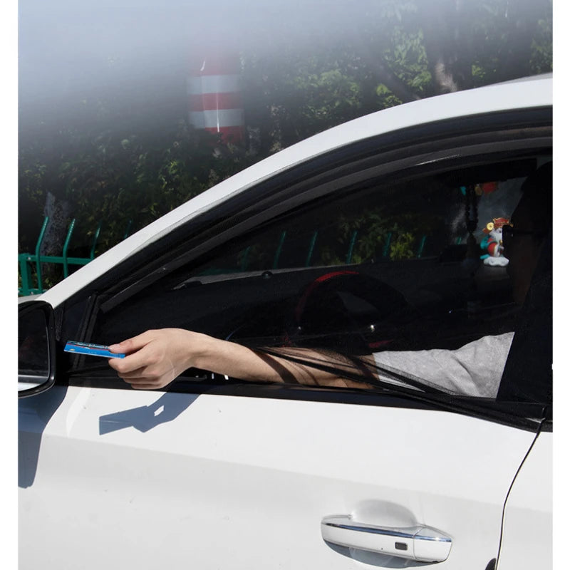 2pcs Car Window Mosquito Net Sunshade UV Protect Shield Mesh Prevent Mosquito Sunshine Privacy Protection Foldable Curtain