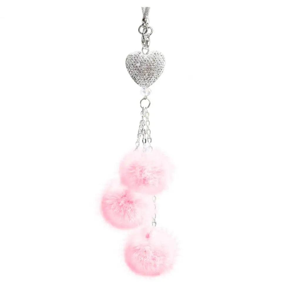 Fashion Diamond Car Accessorie Bling Hairball Pendant Auto Rearview Mirror Pendant Birthday Gift Auto Decoraction Ornaments