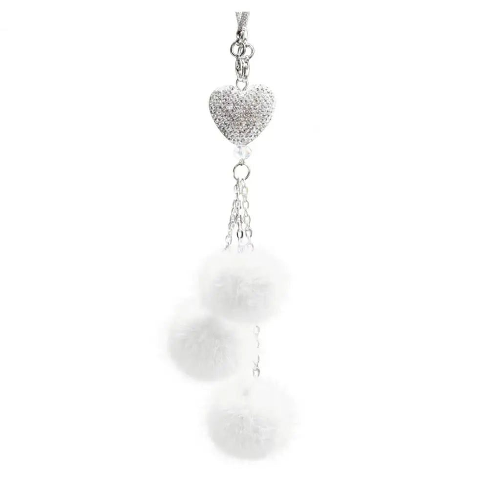 Fashion Diamond Car Accessorie Bling Hairball Pendant Auto Rearview Mirror Pendant Birthday Gift Auto Decoraction Ornaments