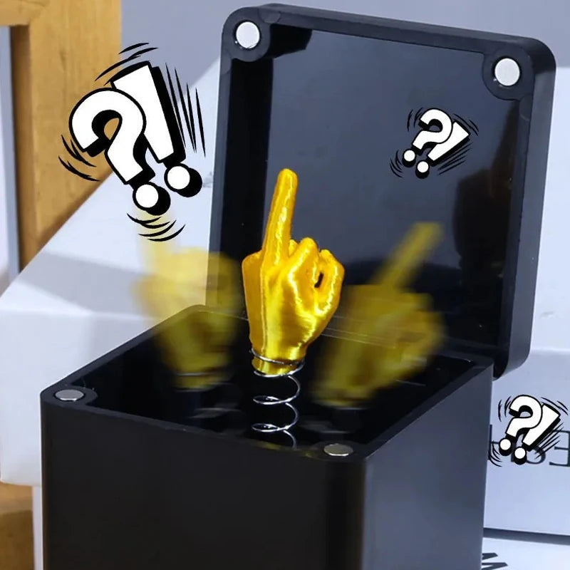 Funny Christmas Office Desk Decoration - Creative Prank Gift 'Middle Finger in Box' Home Decor Item for Holiday Gifting