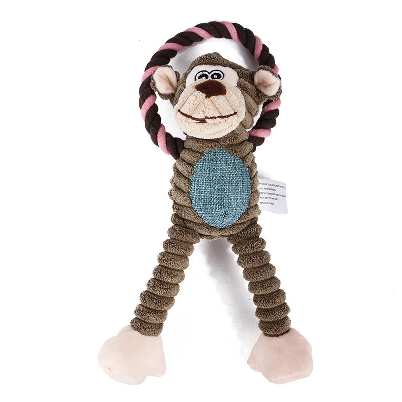 Plush Bone Dog Squeaky Toy Puppy Teething Molar Chew Toy Squeaker Interactive Training Play Toy Pet Daily Care Accessories