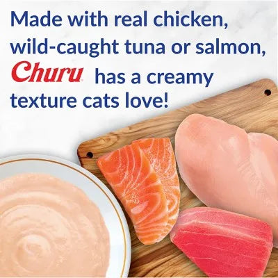 Gifts for Cats Churu Summer Salmon Flavor Lickable Cat Treats - 4Oz/8Ct