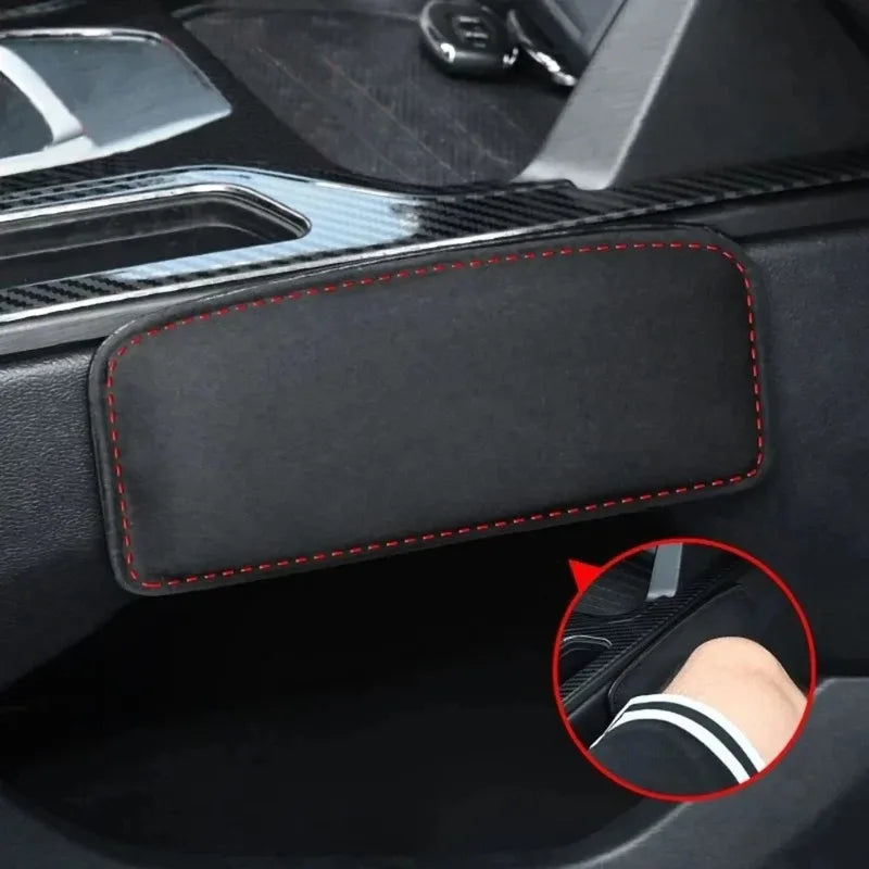 Comfortable Suede Car Pillow, Memory Foam Leg Pad for Auto Seat, Elastic Headrest Cushion Knee Support