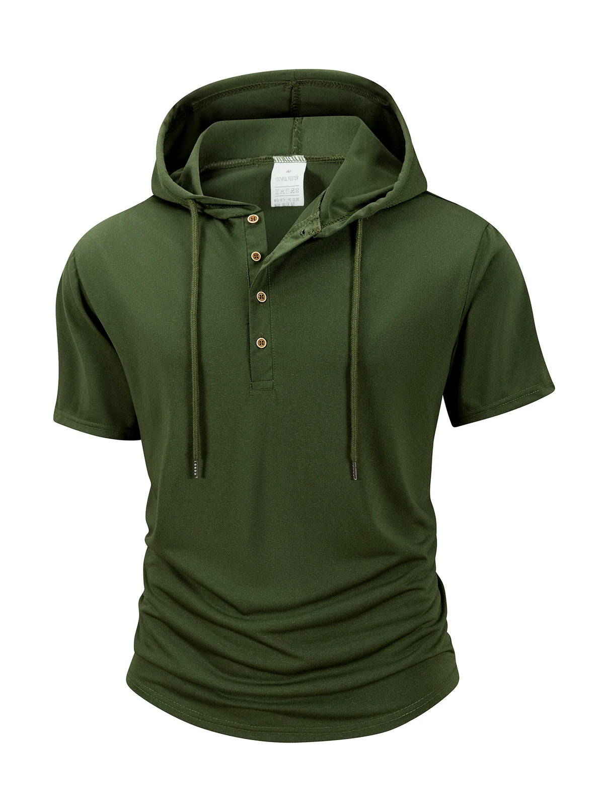 Summer Men's Casual Hooded T-shirt Loose Solid Color Lightweight Short Sleeved Male Outdoor Sports Hoodies Tee Tops