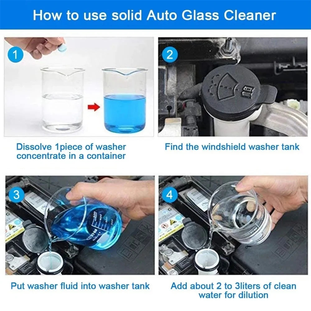 Car Windshield Cleaner Car Effervescent Tablet Glass Water Solid Cleaner Universal Automobile Accessories Spray Cleaner