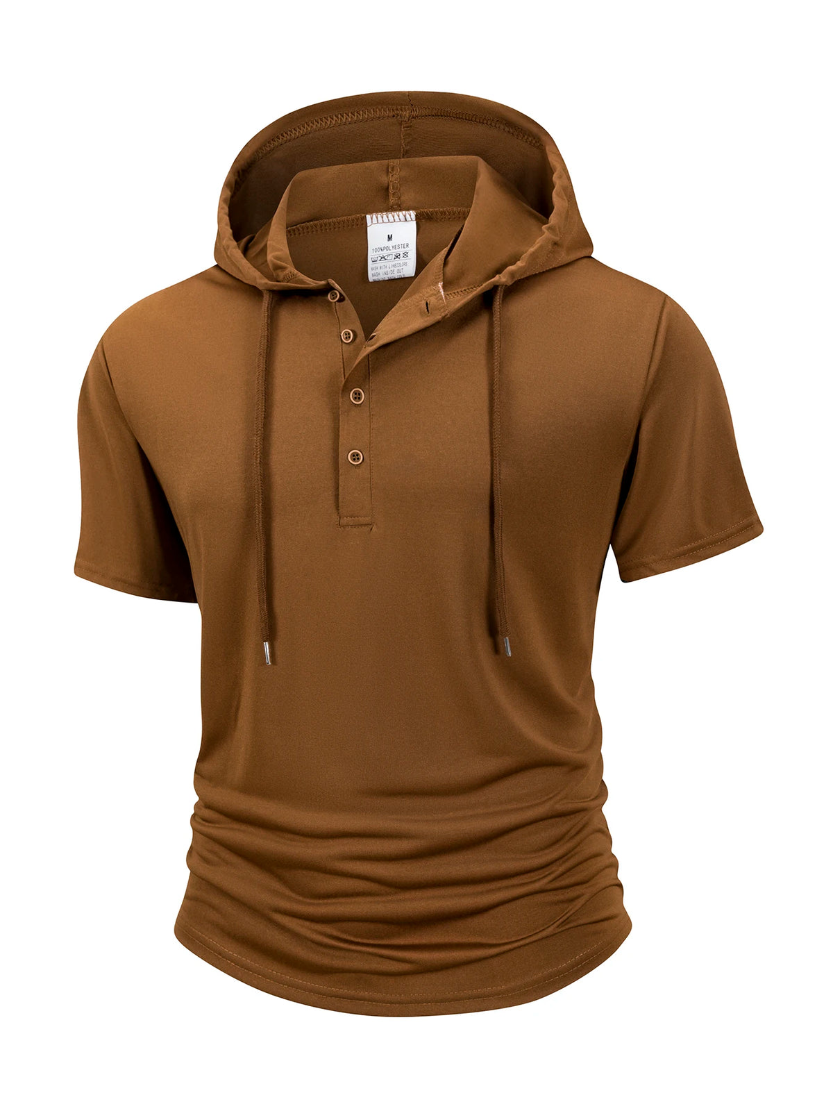 Summer Men's Casual Hooded T-shirt Loose Solid Color Lightweight Short Sleeved Male Outdoor Sports Hoodies Tee Tops