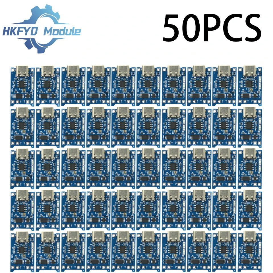 1-100PCS TP4056 Type-C 1A Lithium Battery Charger Module – 5V for 18650 Li-ion with Dual Protection, USB-C Charging Board