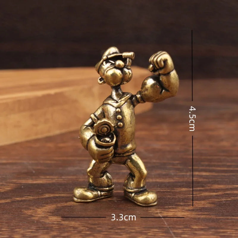 1/3 piece brass solid Popeye creative desk tea table art ornaments decoration car home desktop ornaments