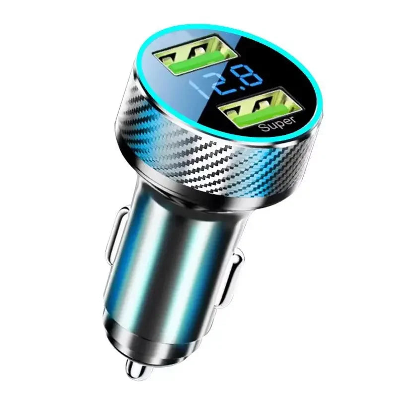 2 in 1 USB Car Charger Adapter 300W Super Fast Charge with Voltage Monitor for iPhone Samsung iPad Huawei Oneplus OPPO VIVO