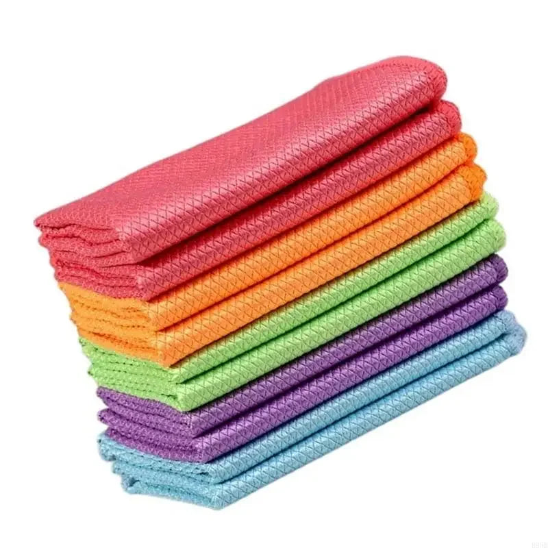Multipurpose Wire Cloth Microfiber Fish Scales Cleaning Cloth 10Pcs for Shines On Glassware and Steel B95B