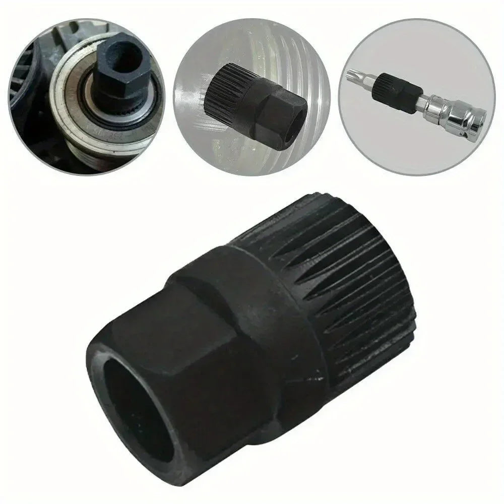 1Pc Alternator Clutch Free Wheel Pulley Removal Tool With 33 Tooth V Belt Pulley Remover Black Car Accessories