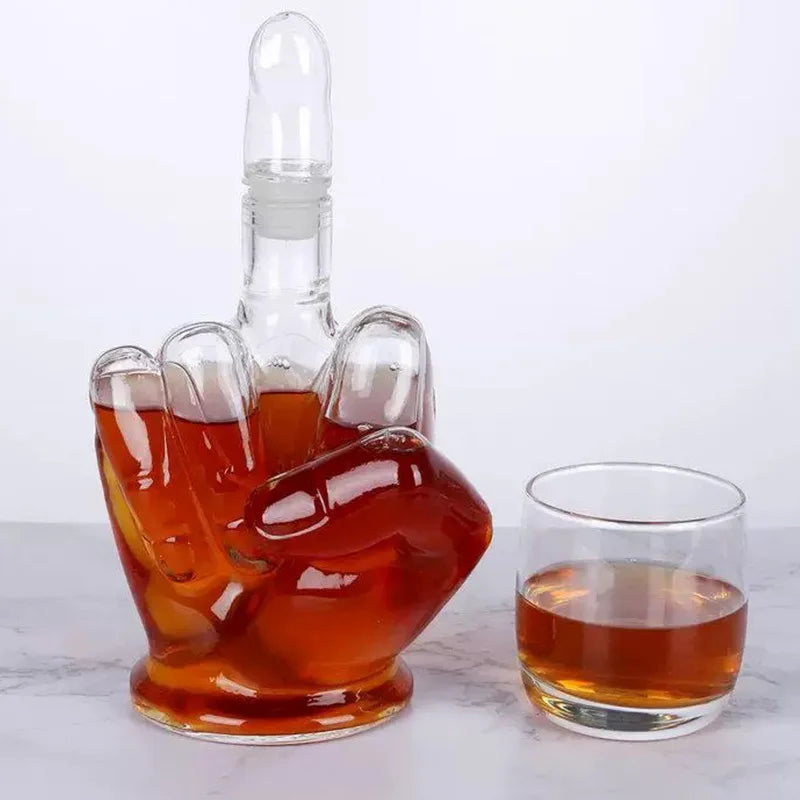 1000ML Decanter, Novelty Finger Whisky Decanter, Scottish Bourbon Bottle
