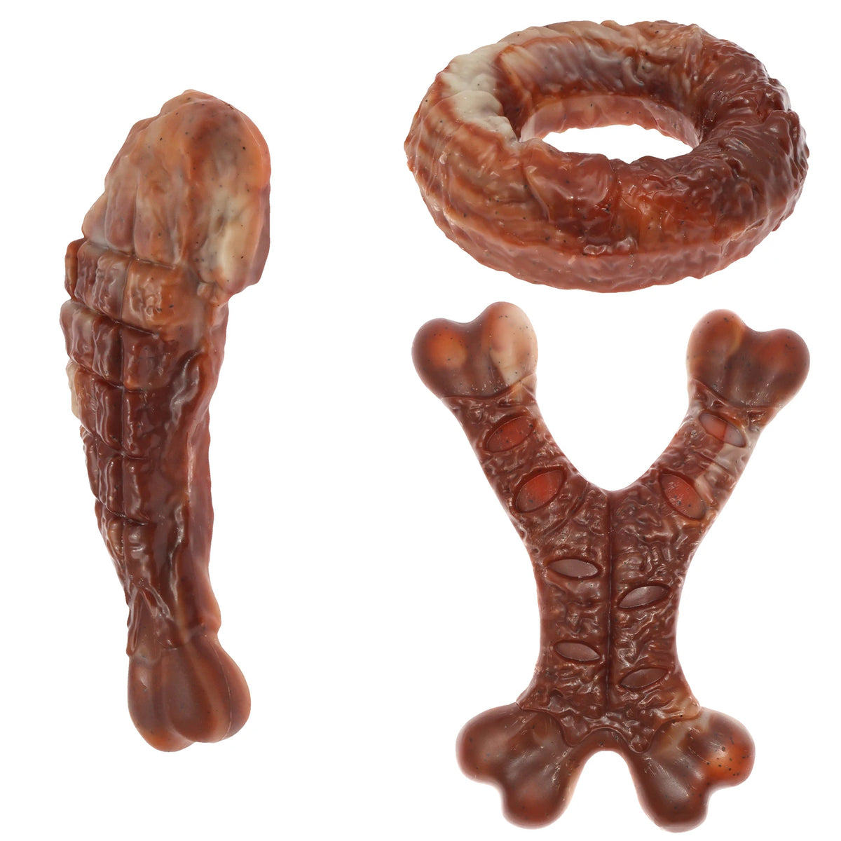 Indestructible Dog Chew Toy for Aggressive Chewers Durable Dog Teeth Cleaning Bacon Flavor Bones Chew Pet Toy