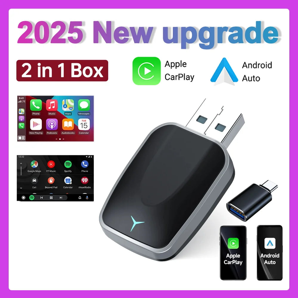 2025 New Upgrade CarPlay Box Stable Wireless Smart Connection Instant Pairing Drive Smarter Plug&Play Wired to Wireless Mini Box