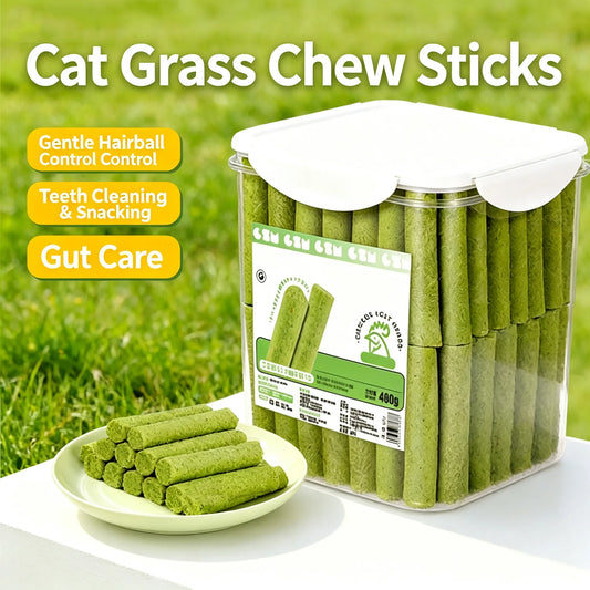 Cat Grass Teeth Grinding Chew Stick Pet Snacks Sticks For Hairball Teething Freeze Dried Catnip Pet Snack Sticks Digestion