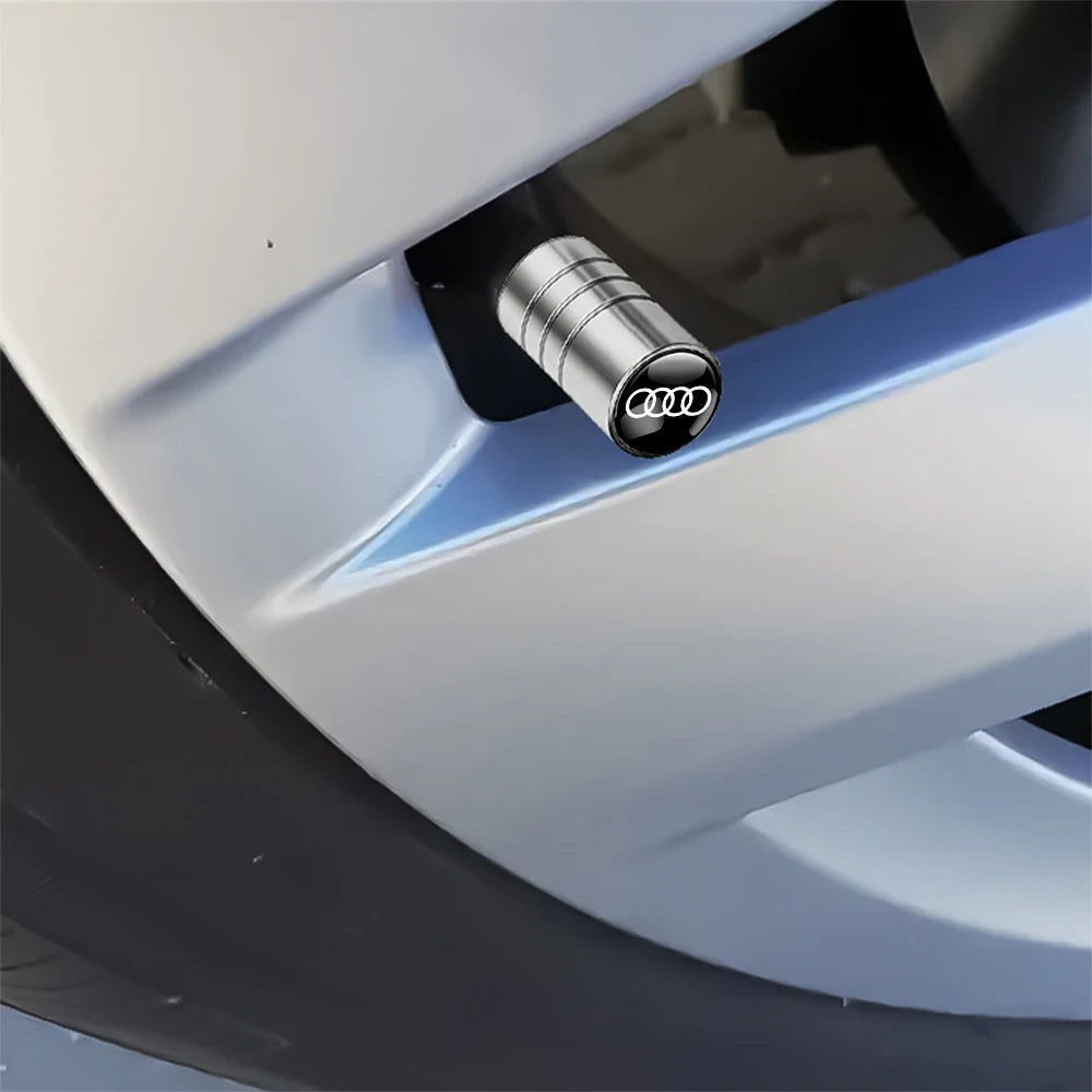 4pcs 3D Metal Car Wheel Tire Valve Air Stem Cap Covers for Audi A3 B5 B6 B7 B8 B9 8P 8V 8L A5 A4 C6 A6 RS Sline Q5 Q3 Q7 Quattro