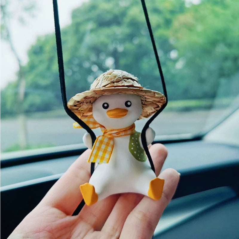 Swing Car Pendant for Car Rear View Mirrior Hanging Accessories Swing Duck Cute Car Decor Car Gift