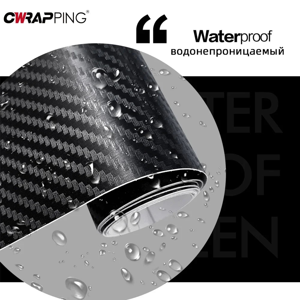 3D Carbon Fiber Car Sticker Anti-Scratch Waterproof Carbon Fiber Auto Door Sill Side Protector Stickers for Car Accessories
