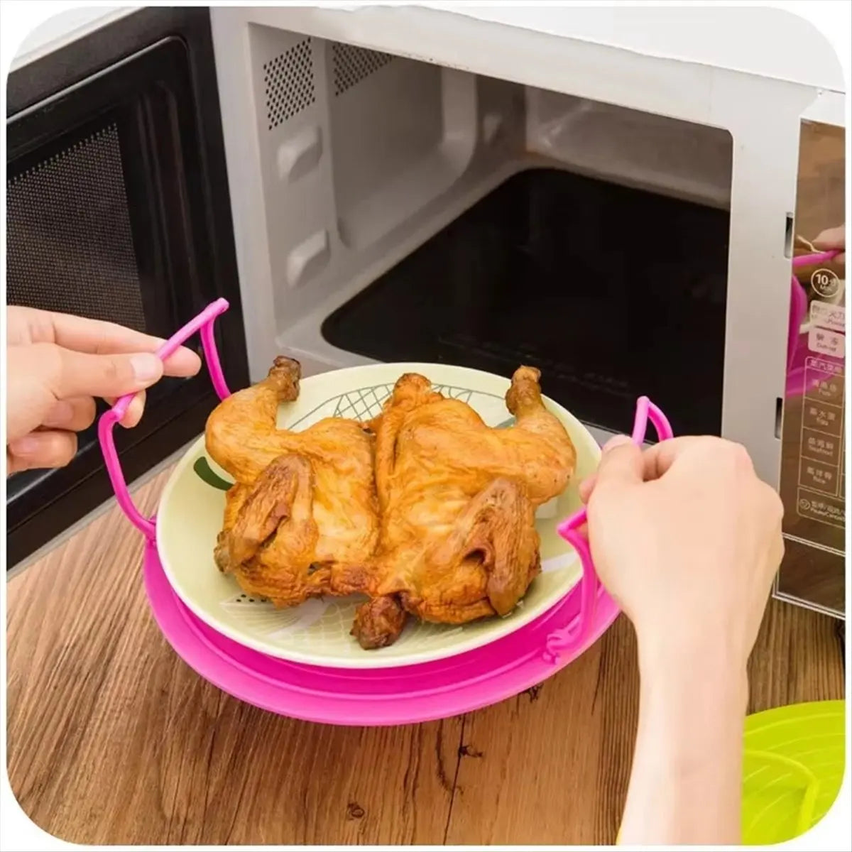 ABNH Microwave Heating Layered Steaming Tray Double-Layer Rack Bowl Rack Storage Rack Tools Kitchen Accessories Blue