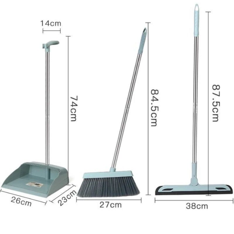 Broom set Household broom broom Dustpan set Brush head sweeping Individual sweep broom Foldable garbage shovel broom