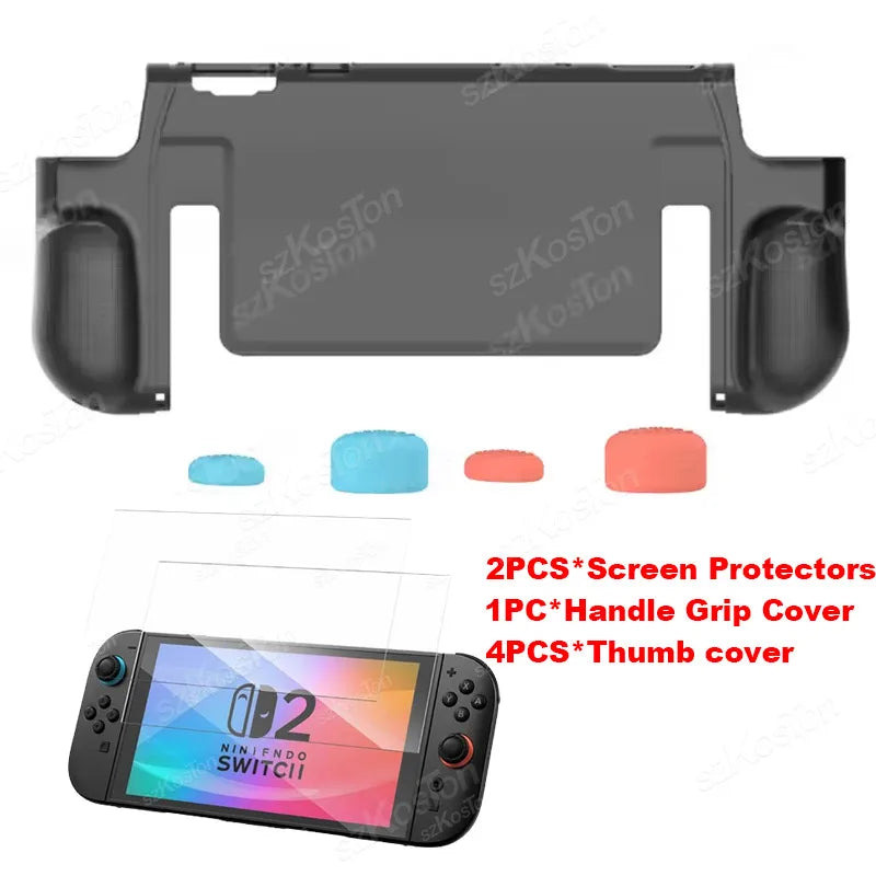 For Switch 2 Games Console TPU Protective Case Anti-Slip Enhanced Grip Handle Grip Cover for Switch2 Gaming Accessories