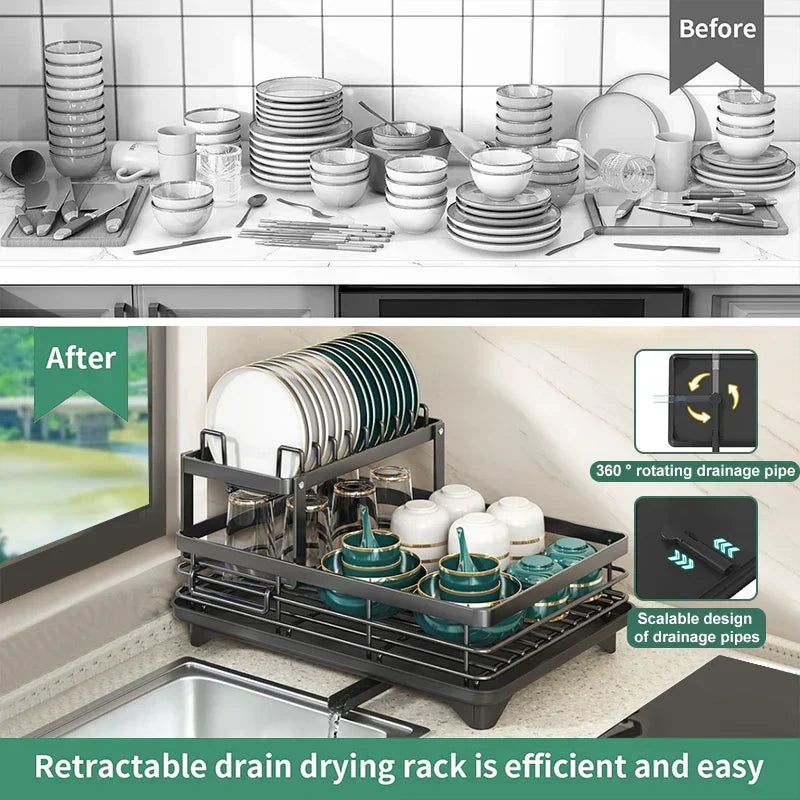 Large Black Dish Drying Rack