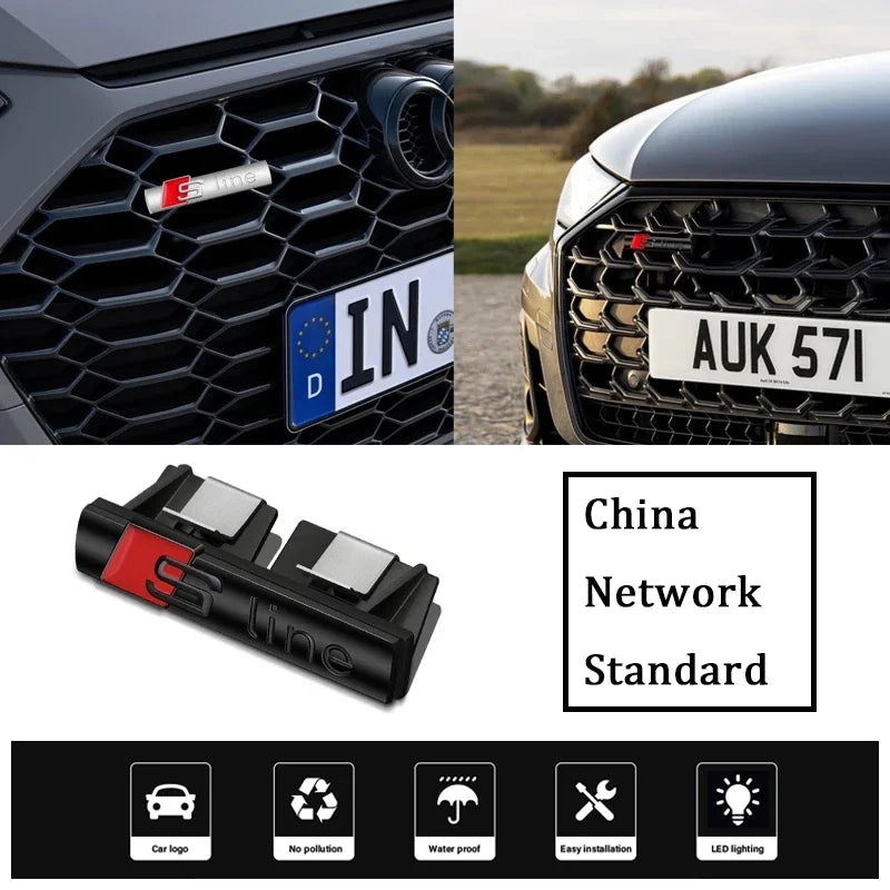 1 Pack Car Badge Accessories Front Grille Badge Trunk Decor Decal For Audi A3 A4 A5 A6 A7 B5 B6 C5 C6 8p 8v 8l Q2 Q3 Q5 Q8 Tt Rs