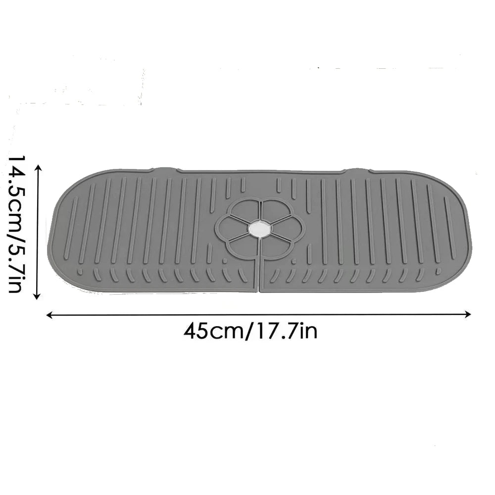 Kitchen Faucet Splash Pad Silicone Sink Faucet Splash Guard Mat Sponge Drain Pad Countertop Protector for Kitchen Bath Gadgets