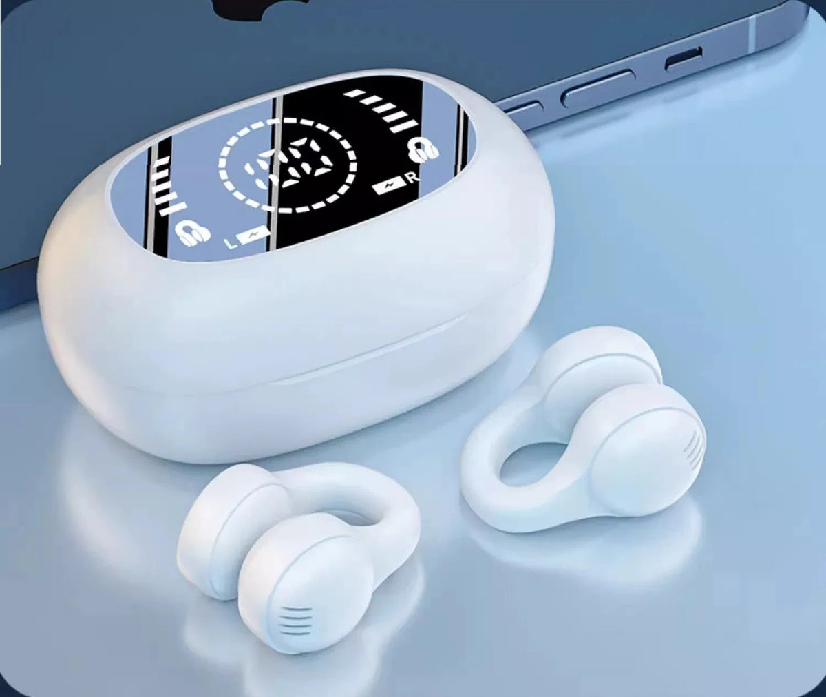 For Xiaomi Lenovo Bluetooth Earphones Soft Silicone Ear-Clip Wireless Headphone HiFi Stereo Headset Outdoor Sports Handsfree